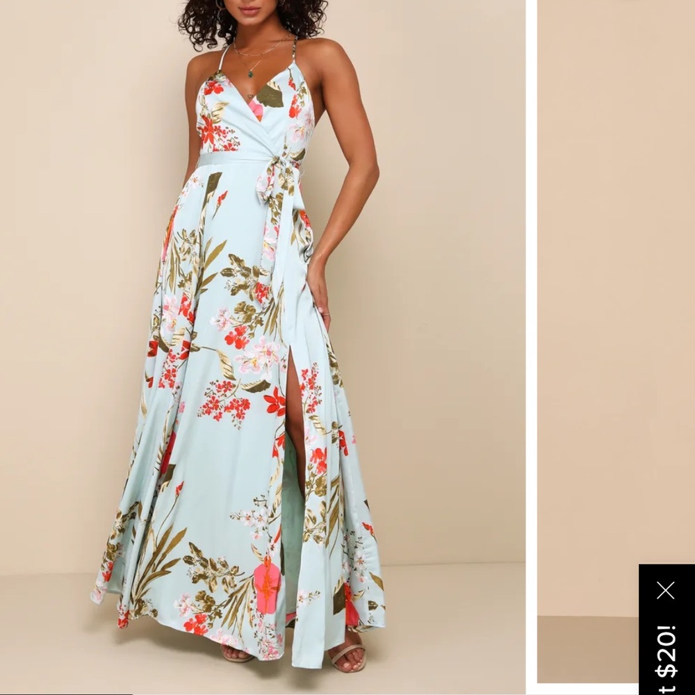 Lulu’s Still the One Sage Floral Maxi